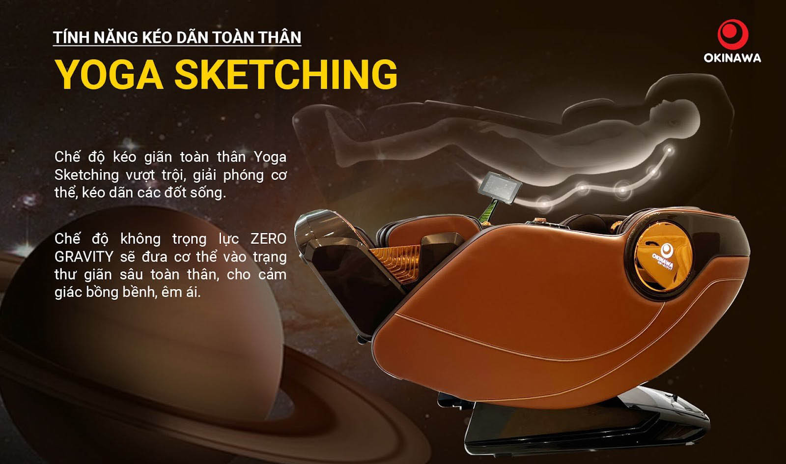 Tính năng kéo giãn toàn thân ghế massage OKINAWA OS-936